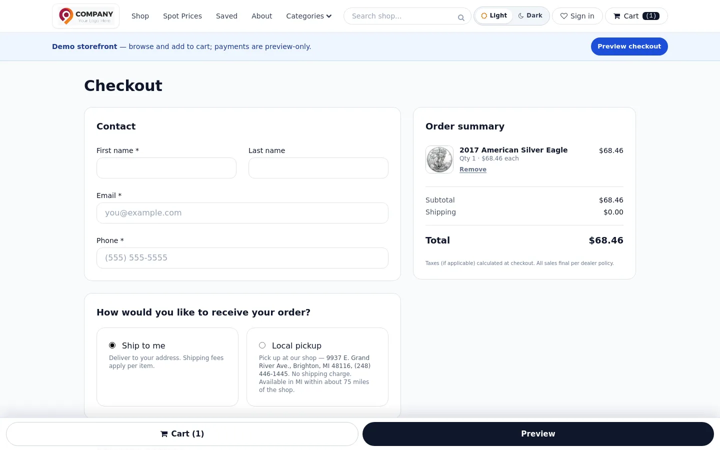 ExtraCoins checkout